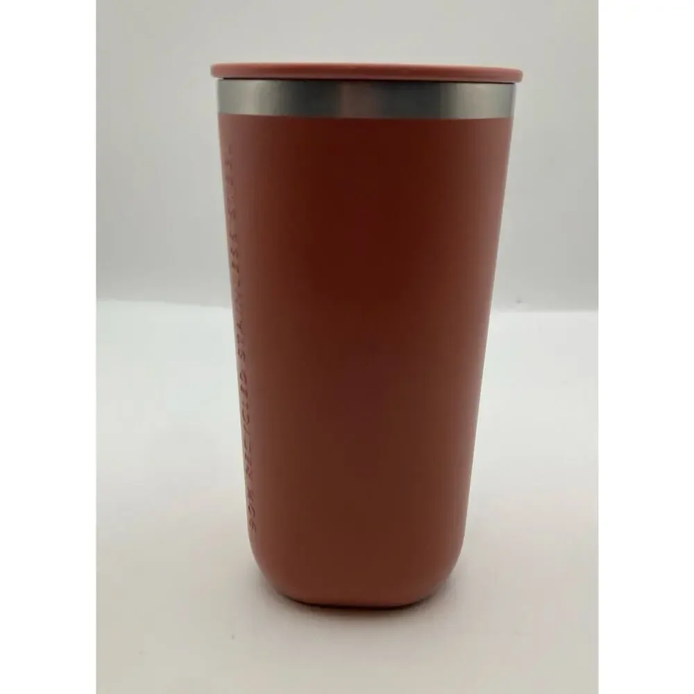New STARBUCKS 2024 Terracotta 90% Recycled Stainless Steel 12oz Triangle Tumbler